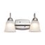 15 Watt LED 2 Light Vanity Fixture 3000K Brushed Nickel w/ Alabaster Glass
