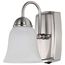 8 Watt LED 1 Light Vanity Fixture 3000K Brushed Nickel w/ Alabaster Glass w/ Switch