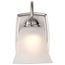 8 Watt LED 1 Light Vanity Fixture 3000K Brushed Nickel w/ Alabaster Glass w/ Switch