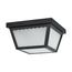 12 Watt 9" LED Carport Flush Mount Fixture 3000K Dimmable Black Finish w/ Frosted Glass
