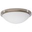 Button 11 Inch LED Flush Mount Fixture Brushed Nickel Finish CCT Selectable 120 Volts