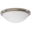 Button 13 Inch LED Flush Mount Fixture Brushed Nickel Finish CCT Selectable 120 Volts