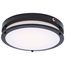 Glamour, 13" LED Flush Mount, Emergency Battery, CCT Selectable, Black Finish