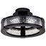 Darrow 13 Inch LED Semi Flush Matte Black Acrylic Panels