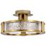 Darrow 13 Inch LED Semi Flush Vintage Brass Acrylic Panels