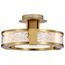 Darrow 13 Inch LED Semi Flush Vintage Brass Acrylic Panels