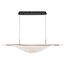 Geneva 46 Inch LED Island Pendant Matte Black Silk Screened Acrylic Lens