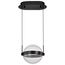 Arvada 8 Inch LED Pendant Matte Black Silk Screened Acrylic Lens