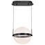 Arvada 12 Inch LED Pendant Matte Black Silk Screened Acrylic Lens