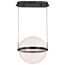 Arvada 16 Inch LED Pendant Matte Black Silk Screened Acrylic Lens