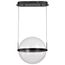 Arvada 16 Inch LED Pendant Matte Black Silk Screened Acrylic Lens