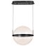 Arvada 16 Inch LED Pendant Matte Black Silk Screened Acrylic Lens