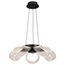 Barnett 21 Inch LED 5 Light Chandelier Matte Black Silk Screened Acrylic Lens