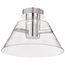 Edmond 14 Inch LED Semi Flush Polished Nickel w/ Clear Glass