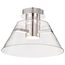 Edmond 14 Inch LED Semi Flush Polished Nickel w/ Clear Glass