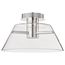 Edmond 17 Inch LED Semi Flush Polished Nickel w/ Clear Glass
