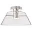 Edmond 17 Inch LED Semi Flush Polished Nickel w/ Clear Glass