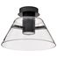 Edmond 14 Inch LED Semi Flush Matte Black w/ Clear Glass
