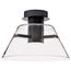 Edmond 14 Inch LED Semi Flush Matte Black w/ Clear Glass