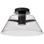 Edmond 17 Inch LED Semi Flush Matte Black w/ Clear Glass