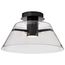 Edmond 17 Inch LED Semi Flush Matte Black w/ Clear Glass