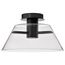 Edmond 17 Inch LED Semi Flush Matte Black w/ Clear Glass