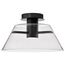 Edmond 17 Inch LED Semi Flush Matte Black w/ Clear Glass