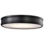 Kendall 14 Inch LED Flush Mount Matte Black w/ Alabaster Glass