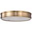 Kendall 14 Inch LED Flush Mount Burnished Brass w/ Alabaster Glass