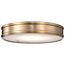 Kendall 14 Inch LED Flush Mount Burnished Brass w/ Alabaster Glass
