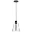 Aura 7 Inch LED Pendant Matte Black K9 Bubble Crystal 3000K CCT