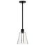 Aura 7 Inch LED Pendant Matte Black K9 Bubble Crystal 3000K CCT