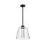 Aura 12 Inch LED Pendant Matte Black K9 Bubble Crystal 3000K CCT