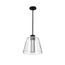 Aura 12 Inch LED Pendant Matte Black K9 Bubble Crystal 3000K CCT
