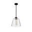 Aura 12 Inch LED Pendant Matte Black K9 Bubble Crystal 3000K CCT