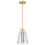Aura 7 Inch LED Pendant Brushed Brass K9 Bubble Crystal 3000K CCT