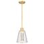 Aura 7 Inch LED Pendant Brushed Brass K9 Bubble Crystal 3000K CCT
