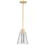 Aura 7 Inch LED Pendant Brushed Brass K9 Bubble Crystal 3000K CCT