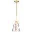 Aura 7 Inch LED Pendant Brushed Brass K9 Bubble Crystal 3000K CCT