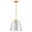 Aura 12 Inch LED Pendant Brushed Brass K9 Bubble Crystal 3000K CCT