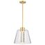 Aura 12 Inch LED Pendant Brushed Brass K9 Bubble Crystal 3000K CCT