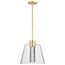 Aura 12 Inch LED Pendant Brushed Brass K9 Bubble Crystal 3000K CCT