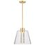 Aura 12 Inch LED Pendant Brushed Brass K9 Bubble Crystal 3000K CCT