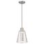 Aura 7 Inch LED Pendant Brushed Nickel K9 Bubble Crystal 3000K CCT