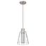 Aura 7 Inch LED Pendant Brushed Nickel K9 Bubble Crystal 3000K CCT