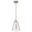 Aura 7 Inch LED Pendant Brushed Nickel K9 Bubble Crystal 3000K CCT