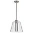 Aura 12 Inch LED Pendant Brushed Nickel K9 Bubble Crystal 3000K CCT