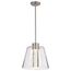 Aura 12 Inch LED Pendant Brushed Nickel K9 Bubble Crystal 3000K CCT