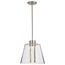 Aura 12 Inch LED Pendant Brushed Nickel K9 Bubble Crystal 3000K CCT