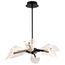 Sedona 28 Inch 6 Light LED Chandelier Matte Black Silk Screened Acrylic Lens
